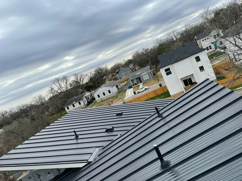 Standing seam metal roof panels with vents for Skylight Repair in Columbia Heights
